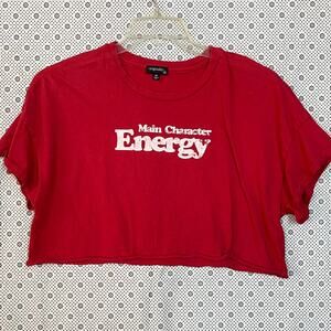 Originality “Main Character Energy” Cropped Tee – Size M